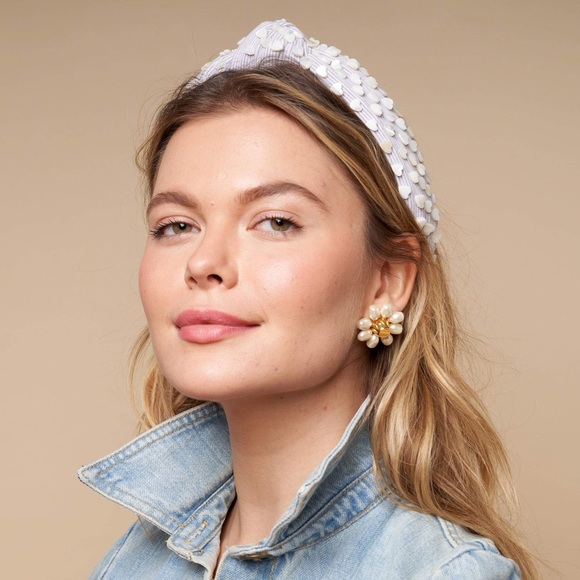Lele Sadoughi Accessories - Lele Sadoughi LAVENDER SEERSUCKER SLIM HEADBAND